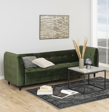 Zielona sofa pikowana rozkładana Jonna Velvet Actona